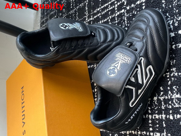 LV Footprint Soccer Sneaker in Black Plain Calf Leather 1AHAI1 Replica