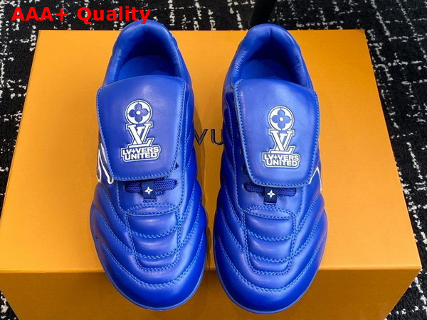 LV Footprint Soccer Sneaker in Blue Plain Calf Leather 1AHDP8 Replica