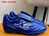 LV Footprint Soccer Sneaker in Blue Plain Calf Leather 1AHDP8 Replica