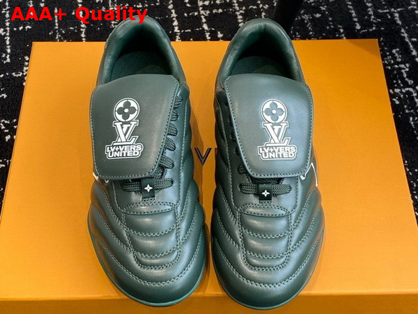 LV Footprint Soccer Sneaker in Green Plain Calf Leather 1AHDPP Replica