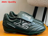 LV Footprint Soccer Sneaker in Green Plain Calf Leather 1AHDPP Replica