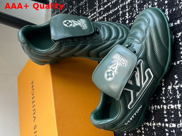 LV Footprint Soccer Sneaker in Green Plain Calf Leather 1AHDPP Replica
