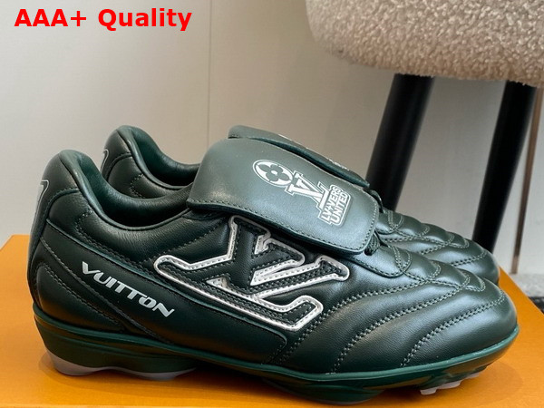 LV Footprint Soccer Sneaker in Green Plain Calf Leather 1AHDPP Replica