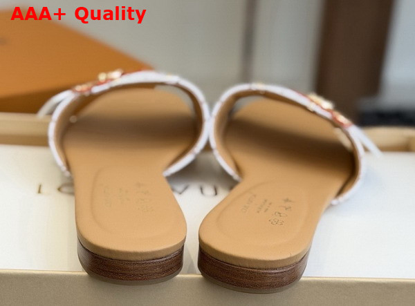 LV Frame Flat Mule Dune Beige Patent Monogram Canvas 1AHMSB Replica