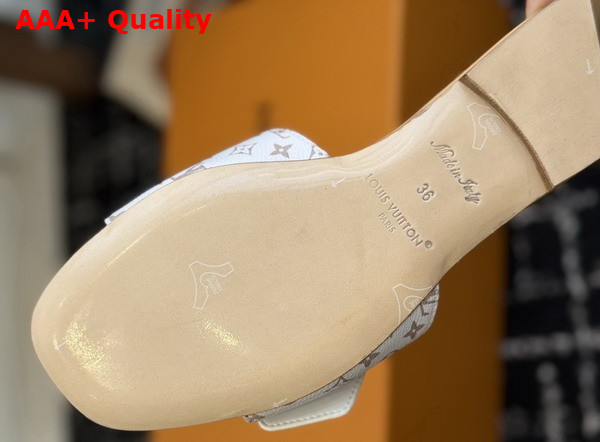 LV Frame Flat Mule Dune Beige Patent Monogram Canvas 1AHMSB Replica