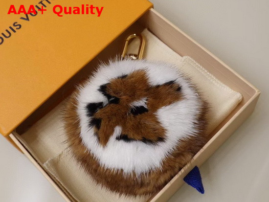 LV Fur Bag Charm and Key Holder in Brown Mink Fur M69563 Replica