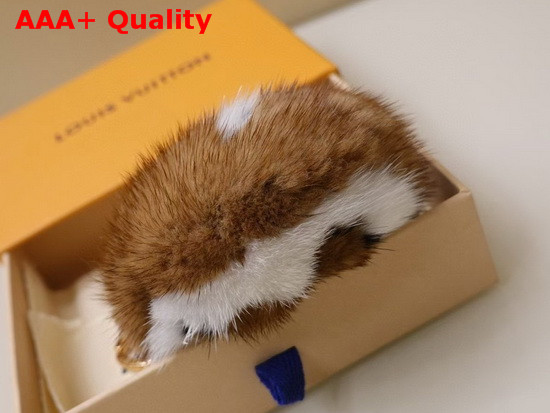 LV Fur Bag Charm and Key Holder in Brown Mink Fur M69563 Replica
