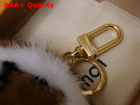 LV Fur Bag Charm and Key Holder in Brown Mink Fur M69563 Replica