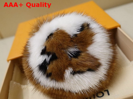 LV Fur Bag Charm and Key Holder in Brown Mink Fur M69563 Replica