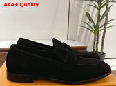 LV Glove Loafer in Black Suede Calf Leather 1AD6X2 Replica