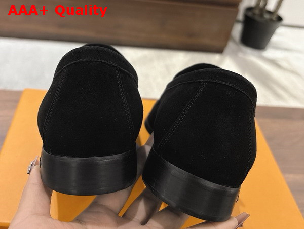 LV Glove Loafer in Black Suede Calf Leather 1AD6X2 Replica