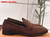 LV Glove Loafer in Brown Suede Calf Leather Replica