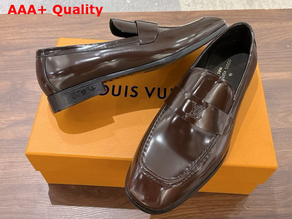 LV Glove Loafer in Moka Brown Glazed Calfskin Replica