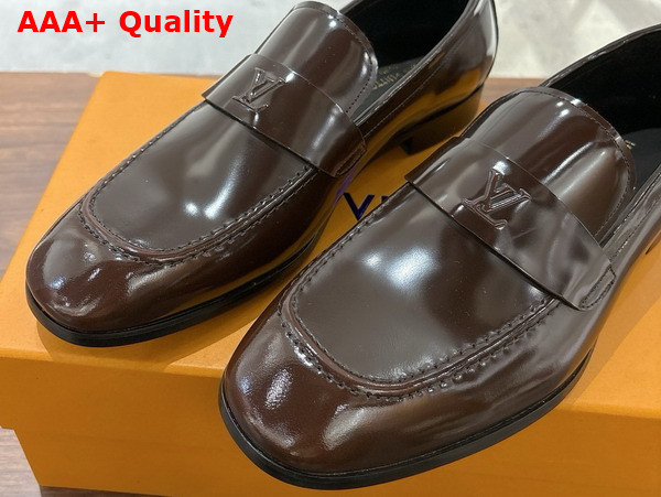 LV Glove Loafer in Moka Brown Glazed Calfskin Replica
