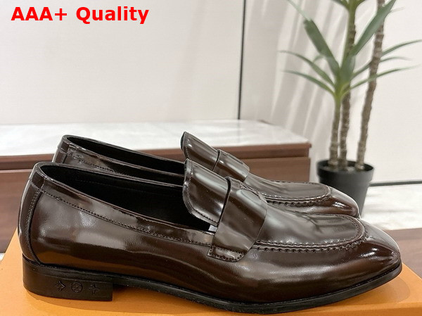 LV Glove Loafer in Moka Brown Glazed Calfskin Replica