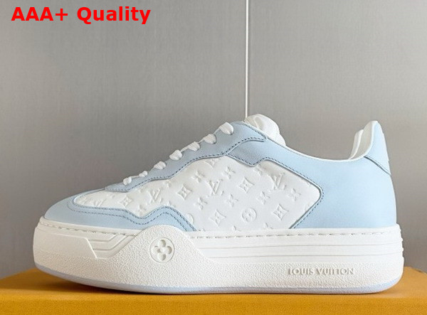 LV Groovy Platform Sneaker in Bleu Clair Monogram Debossed Calf Leather 1ACL28 Replica