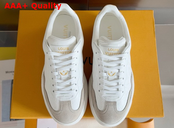 LV Groovy Platform Sneaker in White Monogram Debossed Calf Leather 1ACHGK Replica