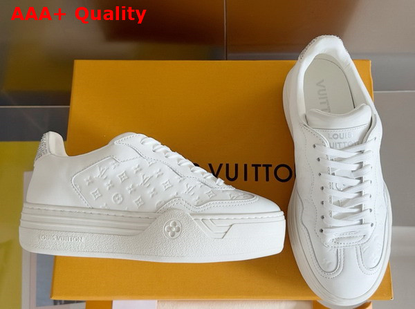 LV Groovy Platform Sneaker in White Monogram Debossed Calf Leather 1ACL5S Replica