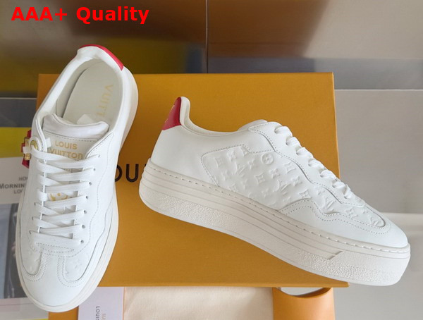 LV Groovy Platform Sneaker in White Monogram Debossed Calf Leather 1AGUUK Replica