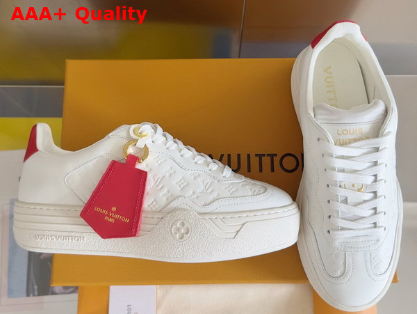 LV Groovy Platform Sneaker in White Monogram Debossed Calf Leather 1AGUUK Replica