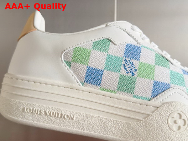 LV Groovy Sneaker Light Blue Patent Damier Canvas 1ACUFH Replica