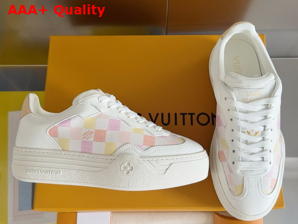 LV Groovy Sneaker Light Pink Patent Damier Canvas 1ACUF1 Replica
