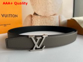 LV Heritage 35mm Reversible Belt in Grey Leather Replica