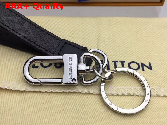 LV Heritage Dragonne Bag Charm and Key Holder Monogram Eclipse Canvas Replica