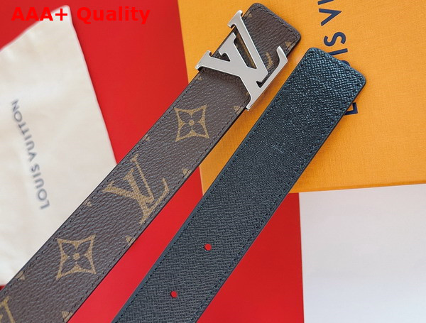 LV Initiales 30mm Reversible Belt in Monogram Canvas and Taiga Leather Replica