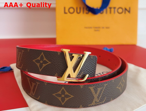 LV Initiales 30mm Reversible Belt in Monogram Canvas and Taiga Leather Replica
