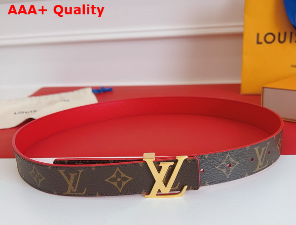 LV Initiales 30mm Reversible Belt in Monogram Canvas and Taiga Leather Replica