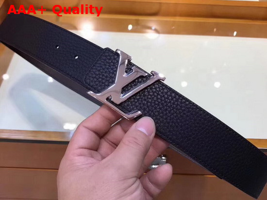 LV Initiales 40 mm Reversible Belt in Coffee and Black Grained Calfskin Replica