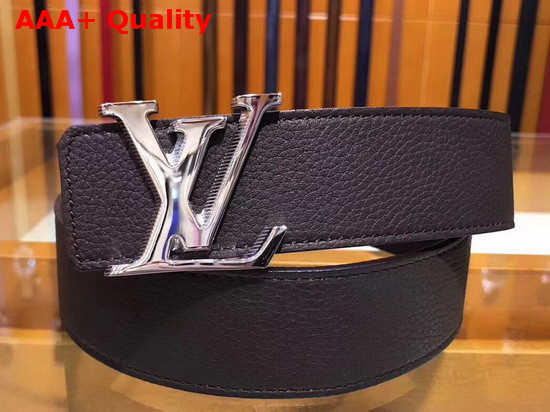 LV Initiales 40 mm Reversible Belt in Coffee and Black Grained Calfskin Replica