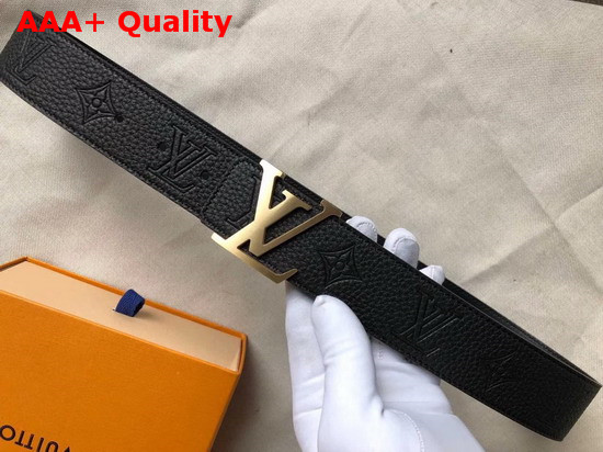 LV Initiales 40mm Belt Black Embossed Monogram Pattern Calf Leather Strap Replica