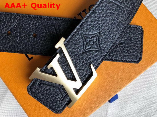 LV Initiales 40mm Belt Black Embossed Monogram Pattern Calf Leather Strap Replica