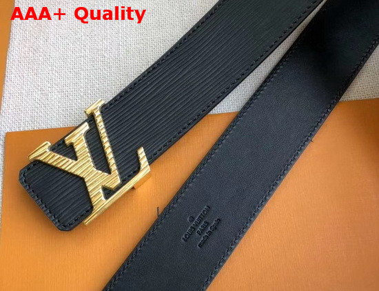 LV Initiales 40mm Belt Black Epi Calf Leather Gold Buckle with a Tonal Epi Motif Replica