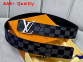 LV Initiales 40mm Reversible Belt Black Grey Metallic Damier Infini Leather M0107V Replica