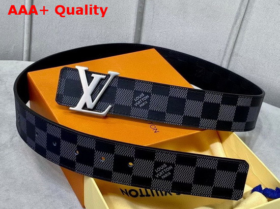 LV Initiales 40mm Reversible Belt Black Grey Metallic Damier Infini Leather M0107V Replica