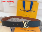 LV Initiales 40mm Reversible Belt Navy Blue and Brown Taurillon Leather Replica