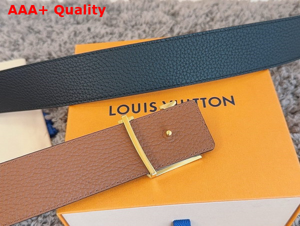 LV Initiales 40mm Reversible Belt Navy Blue and Brown Taurillon Leather Replica