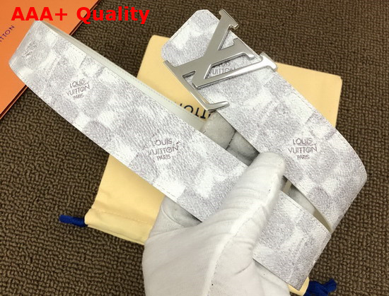 LV Initiales 40mm Reversible Belt Silver Damier Salt Canvas Recto Side Calf Leather Verso Side MP300Q Replica