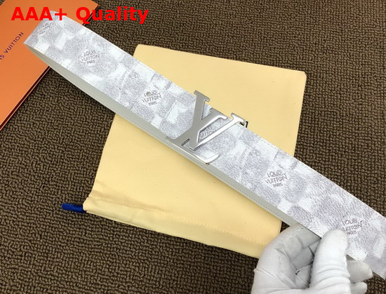 LV Initiales 40mm Reversible Belt Silver Damier Salt Canvas Recto Side Calf Leather Verso Side MP300Q Replica