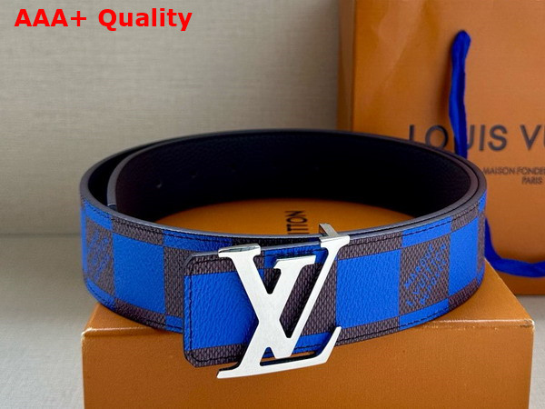 LV Initiales 40mm Reversible Belt in Blue Damier Pop Coated Canvas M8474V Replica