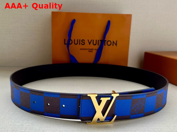 LV Initiales 40mm Reversible Belt in Blue Damier Pop Coated Canvas M8474V Replica