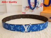 LV Initiales 40mm Reversible Belt in Blue Monogram Coated Canvas M8393U Replica