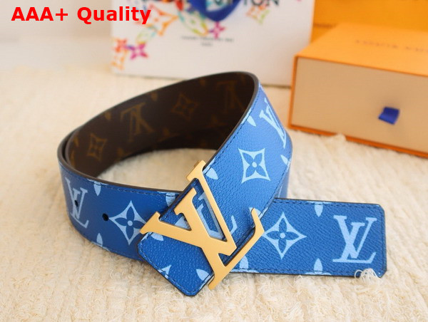 LV Initiales 40mm Reversible Belt in Blue Monogram Coated Canvas M8393U Replica