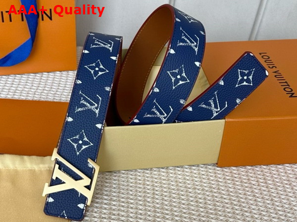 LV Initiales 40mm Reversible Belt in Blue Taurillon Leather M8460V Replica