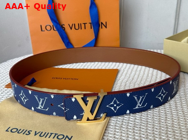 LV Initiales 40mm Reversible Belt in Blue Taurillon Leather M8460V Replica
