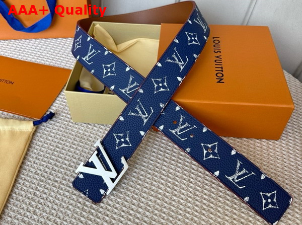 LV Initiales 40mm Reversible Belt in Blue Taurillon Leather M8460V Replica