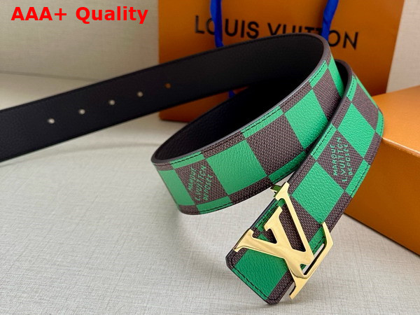 LV Initiales 40mm Reversible Belt in Green Damier Pop Coated Canvas M8545V Replica